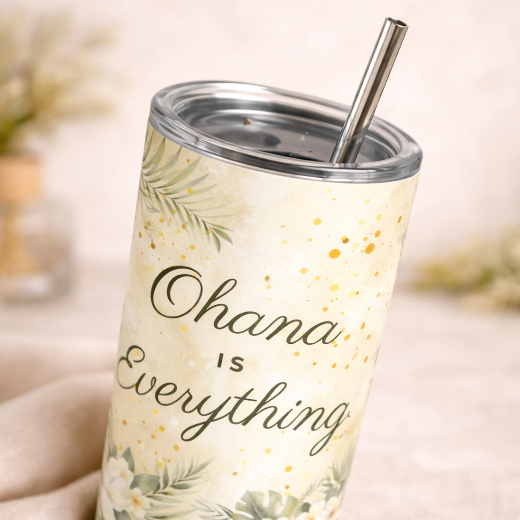 Ohana Is Everything – 20 oz Skinny Straight Tumbler